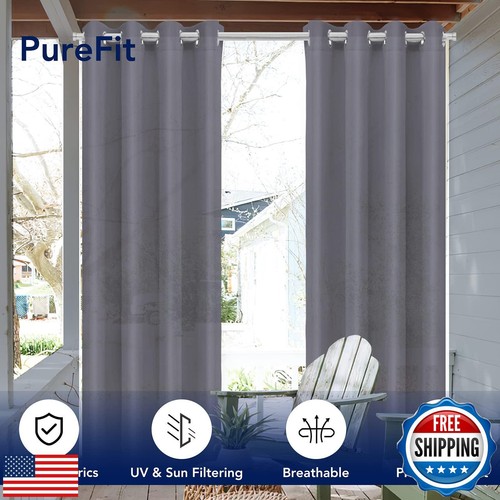 PureFit Sheer Outdoor Curtains for Patio Waterproof/Weatherproof, Fade Resist - Picture 3 of 5