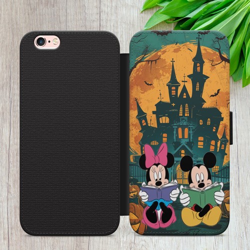 MICKEY MINNIE MOUSE FLIP CASE FOR IPHONE SAMSUNG HUAWEI GIFT WALLET PHONE COVER - Picture 36 of 36