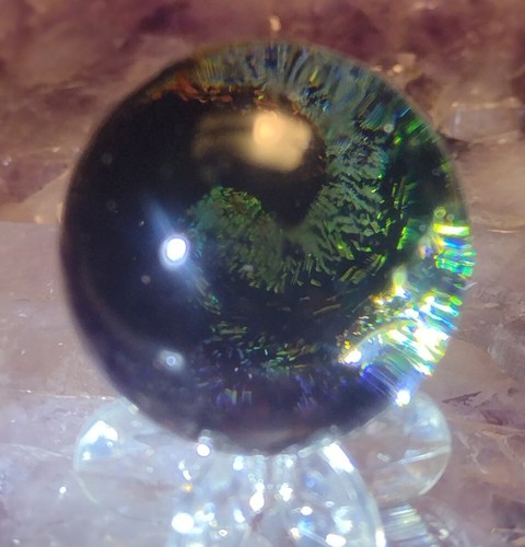 1" STUNNING CONTEMPORARY ART MARBLES - GLITTER RAINBOW GALAXY -BEAUTY NM LOOK - Picture 9 of 12