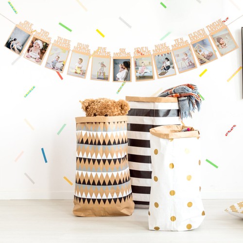Monthly Photo Banner Baby Shower Decoration First Birthday Photo Bunting - Picture 2 of 12