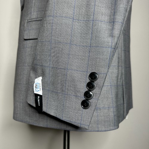 $260 Van Heusen Cool Flex Sport Coat Mens Gray Check Stretch - Picture 4 of 7