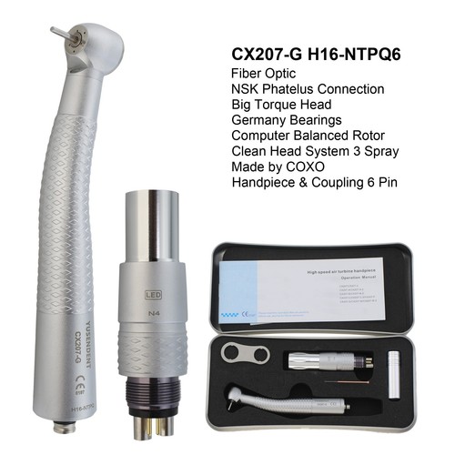 Pieza de mano de fibra óptica dental COXO CX207-G turbina para acoplamiento KAVO Sirona NSK - Imagen 126 de 281