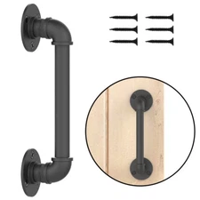 CCJH 6inch Retro Door Handle for Sliding Barn Door, Black Door Pull Handle Black