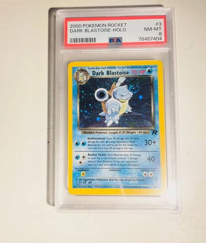 Pokemon TCG Dark Blastoise #3/82 Holo Rare - 2000 Team Rocket Set - PSA 8 NM-MT