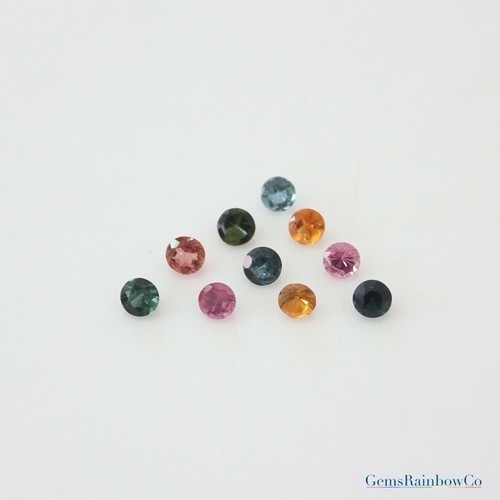 Natural Tourmaline Multi Color 2mm to 9mm Round Cut Loose gemstone AA Quality - Picture 10 of 16