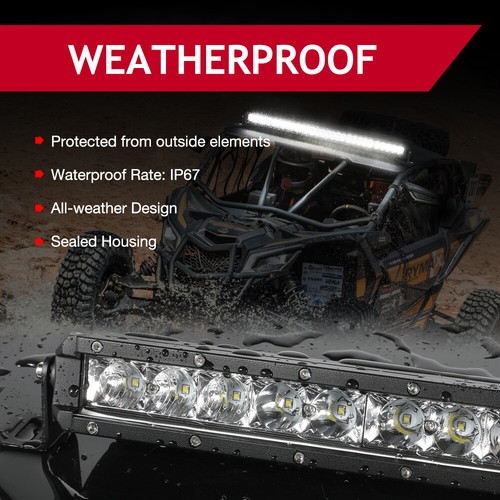 4 Gang Switch Panel Auxiliary + 29.5" LED Light Bar Single Row for Mini Bull Bar - Foto 17 di 23