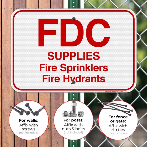 Fdc Supplies Sign, Fire Safety Sign, - Picture 36 of 88