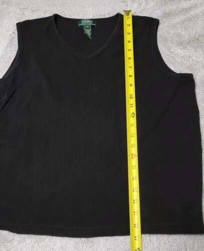 Lauren Ralph Lauren Womens 2XL Black Vest Sleeveless Sweater Top Dark Academia - Picture 7 of 7