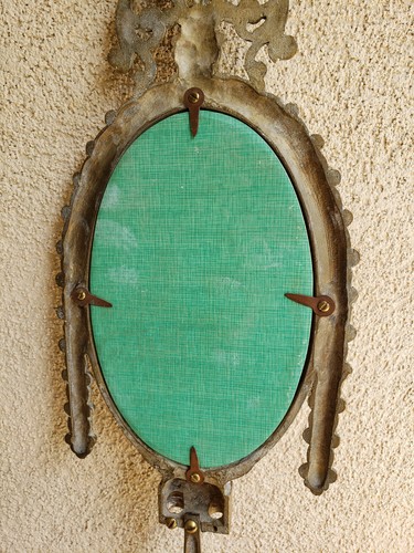 Antique Victorian Cast Brass Figural Floral Oval Ornate Wall Mirror, Rococo Styl - Picture 12 of 15