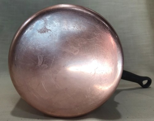 Copper Pot-Lid SLT Made In France 5 3/4" x 3 3/4" Cast Handles Stainless Inside - Picture 7 of 10