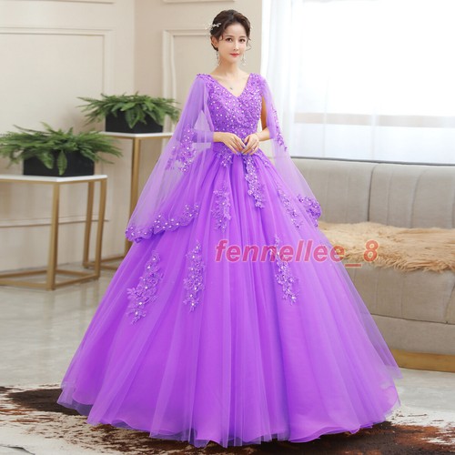 Mujer Vestido de Boda Disfraz Largo Encaje Vestido de Baile Falda Hinchada Largo Vestido de Noche - Imagen 13 de 21