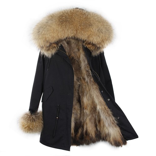 Parka Donna Invernale Pelliccia Vera Cappotto Piumino Pelo Vero Lungo Fur Coat - Foto 22 di 25