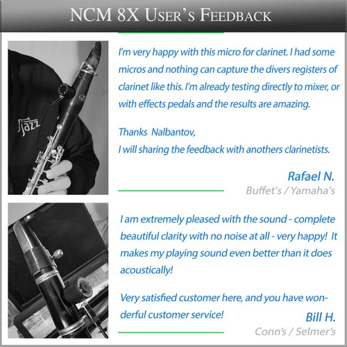 Klarinettenmikrofon Nalbantov NCM 8X SC Set für Buffet Steigeisen B12 - Bild 7 von 17