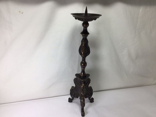 MM99 Antique Circa 18th Century Copper Candlestick - Set of only 1 Candlestick - Picture 6 of 7