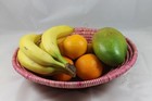 Fruit Bowl Organic Natural Hand-Woven Natural Raffia Vegetable Bowl Tray Basket