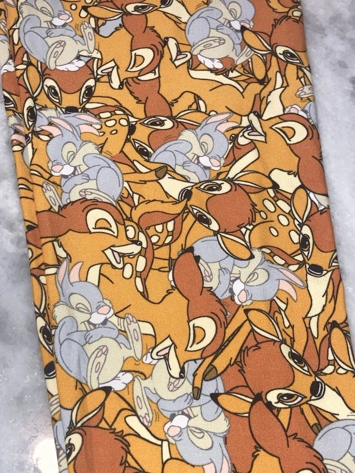 Leggings Lularoe OS - NUEVOS SIN ETIQUETAS - Disney - RARO - Bambi - Bambi y Thumper - Estampado geométrico Foto 4 de 4