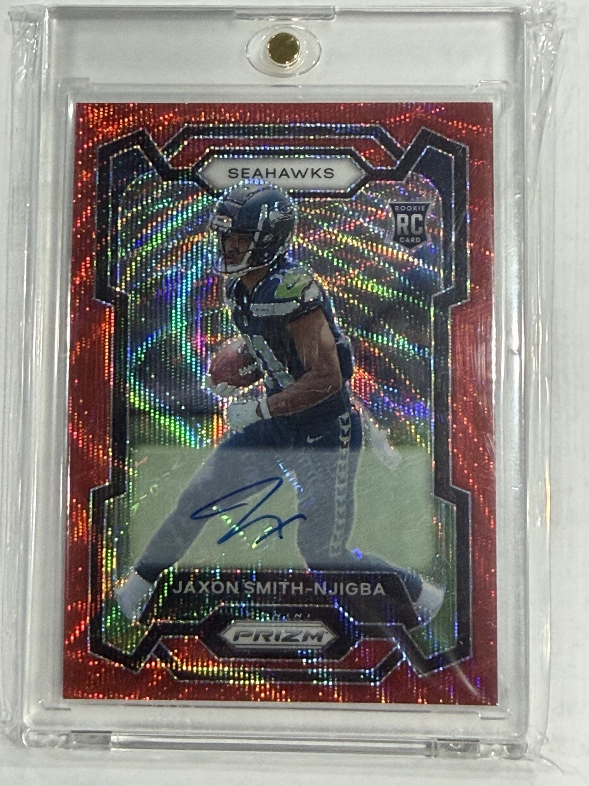 2023 Panini Prizm -  Jaxon Smith-Njigba #390 Red Wave Prizm /149 Autograph RC