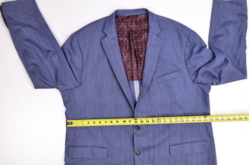 Ralph Ralph Lauren Blazer Blue Silk/Wool Herringbone Deconstructed Blazer 50L - Picture 11 of 13
