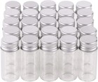 MaxMau 100 10ml Vials Small Mini Tiny Glass Bottles Clear Empty Jars 