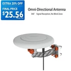360° Omni-directional Amplified TV Antenna High Gain Digital HDTV 4K UHF VHF FM