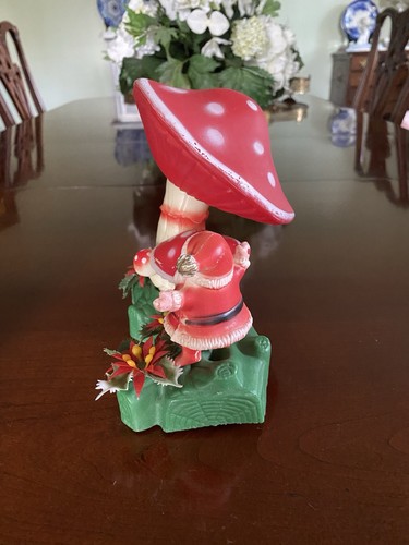 Vintage Flora Belle Soffiaggio Stampo Babbo Natale e Muschiglie su supporto 7 1/4" - Foto 7 di 16