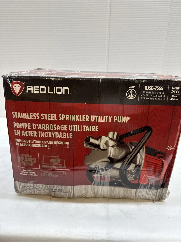 Novo RJSE-75SS 115V 3/4 HP 11 GPM bomba utilitária aspersor de aço inoxidável cabo 8' - Imagem 2 de 3