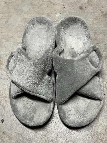 Women’s Vionic Orthaheel Relax Light Gray Terrycloth orthotic slippers 9 / 40