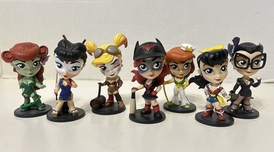DC Comics Lil Bombshells 7 Figure Lot Poison Ivy Series 1 / 2 Harley Quinn WW