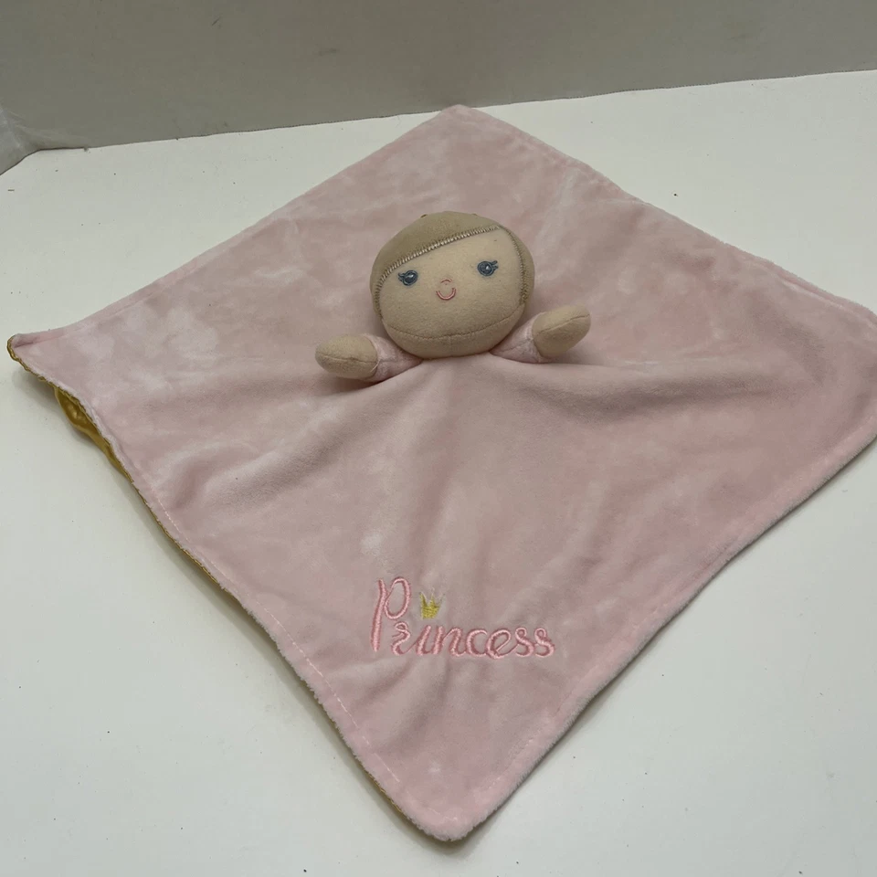 Manta de seguridad Baby Starters rosa Lovey peluche princesa sonajero satinado espalda Foto 4 de 4