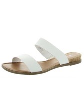 SUN STONE Womens White Easten Round Toe Wedge Slip On Slide Sandals 7.5 M