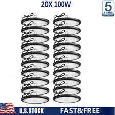 20 Pack 100W UFO Led High Bay Light Shop Industrial Commercial Factory Warehouse