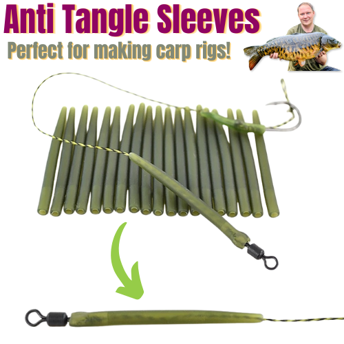 Anti Tangle Sleeves Carp Fishing Rig Hook Sleeve - Green 54mm - UK ...