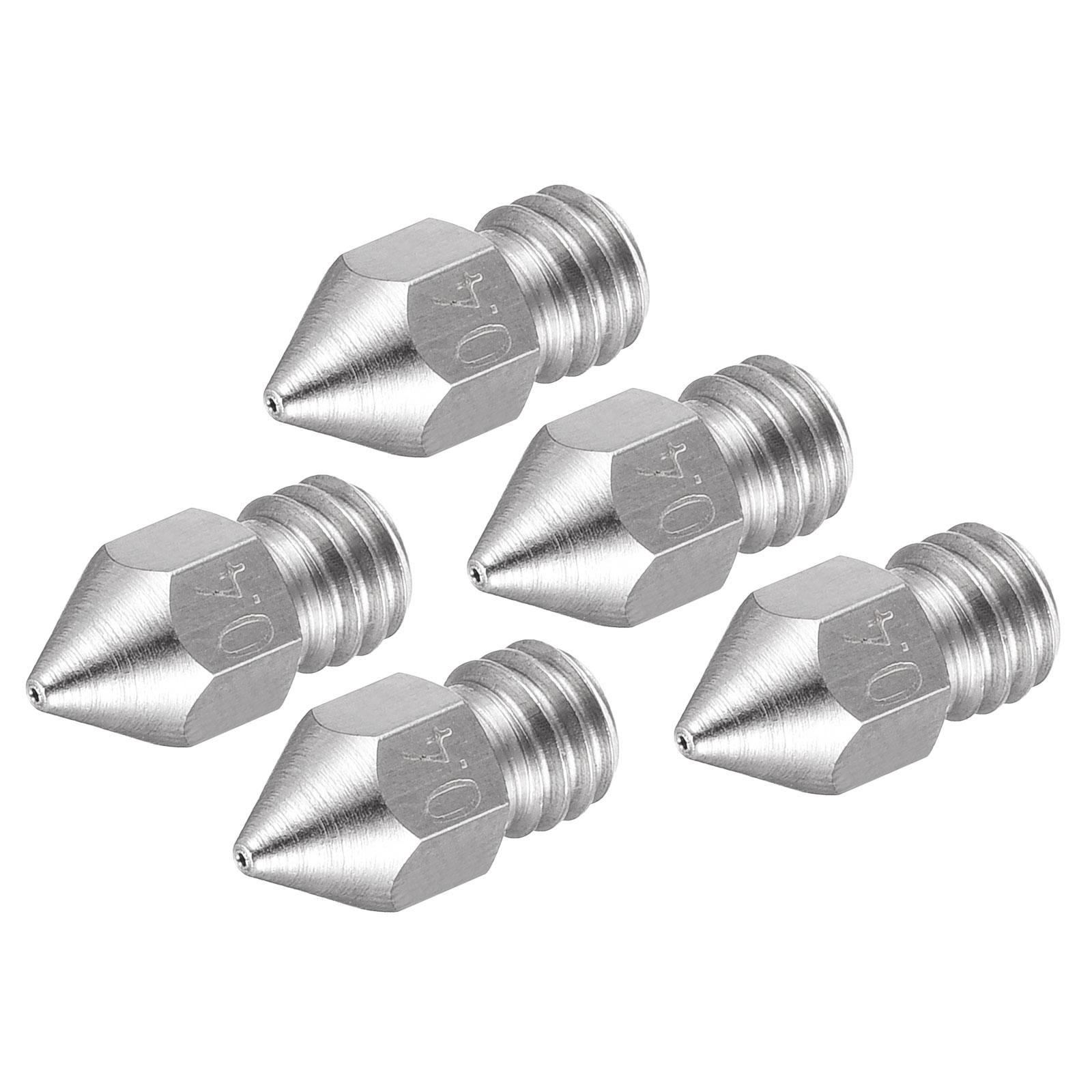 5Pcs 0.4mm 3D Printer Nozzle Stainless Steel Nozzle for Extruder 1.75mm Filament