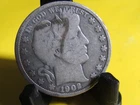 1902 Barber Half Dollar – 90% Silver -- Circulated Good  wd3