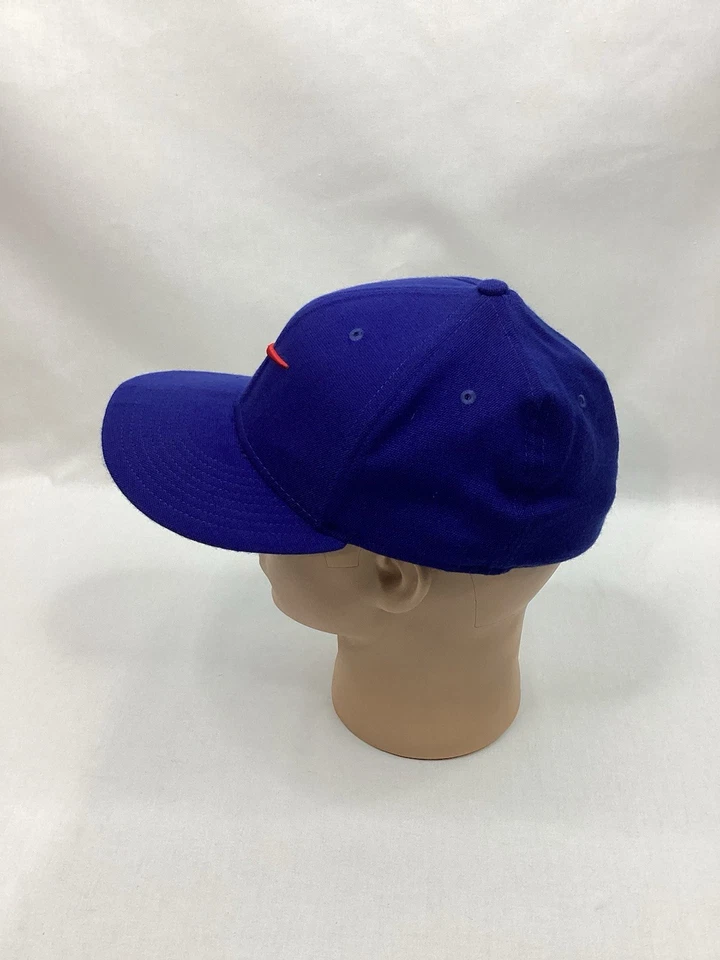 Boné Nike True Hat mistura de lã azul tecnologia Flex-Fit Lg/Xlg elástico para caber OSFM - Imagem 2 de 4