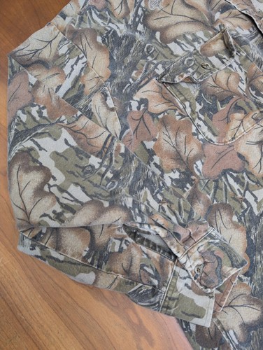 VINTAGE Mossy Oak Fall Foliage Chamois Faded Shirt Mens 2XL Button Hunting Camo - Picture 5 of 16