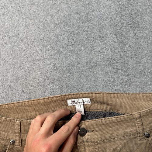Peter Millar Pants Mens 42x30 Beige Cotton Corduroy Straight Leg Preppy Golf - Picture 6 of 13