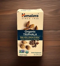 Himalaya Triphala 60 Caplets Gluten-Free, GMP Quality Assured, Organic
