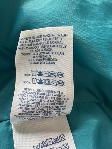 LANDS END KIDS Parka Size 10-12, Removable Fur Trim On Hood, Teal Aqua - Picture 18 of 20
