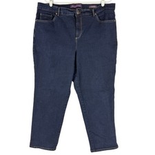 Gloria Vanderbilt Women's Amanda Stretch Blue Denim Jeans Plus Size 18W Short