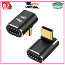 USB C 90 Degree Adapter 2 Pack Up and Down Right Angle L Shape USB Type C Male