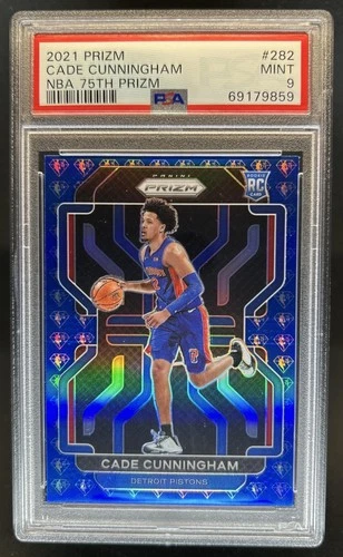 2021-22 Panini Prizm Cade Cunningham RC NBA 75th Anniversary #282 Pistons PSA 9