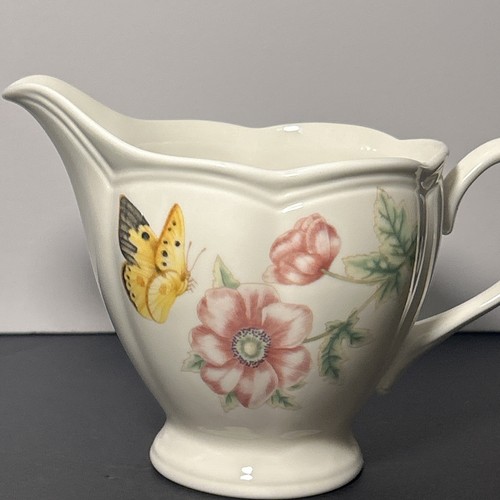 Lenox Butterfly Meadow Creamer and Lidded Sugar Louise Le Luyer Floral New - Picture 5 of 7