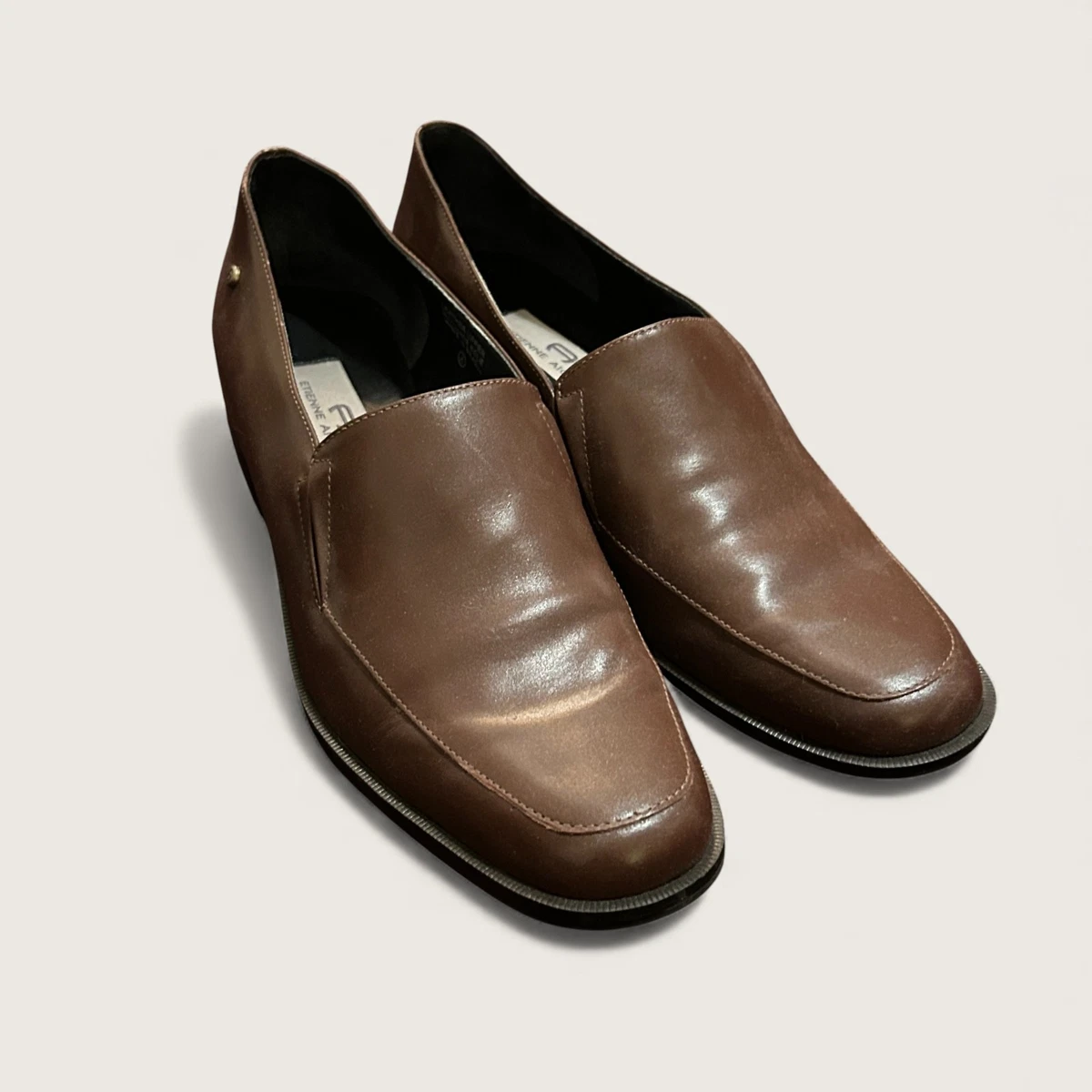 Etienne Aigner Men\'s Brown Leather Slip-Ons Excellent Condition AIGNER Loafers Slip-ons | Mercari main image 3
