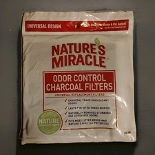 Natures Miracle Odor Control Universal Cat Filter Charcoal Filters 2 Count NEW 