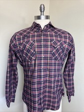 Vtg Levis Western Shirt Pearl Snap Plaid Saw Tooth Cowboy 70s Rockabilly Punk