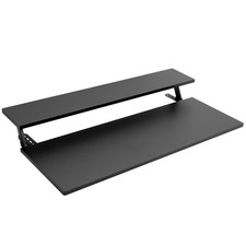 VIVO Black 55 x 30 inch Dual Tier Table Top for Sit to Stand Desk Frames