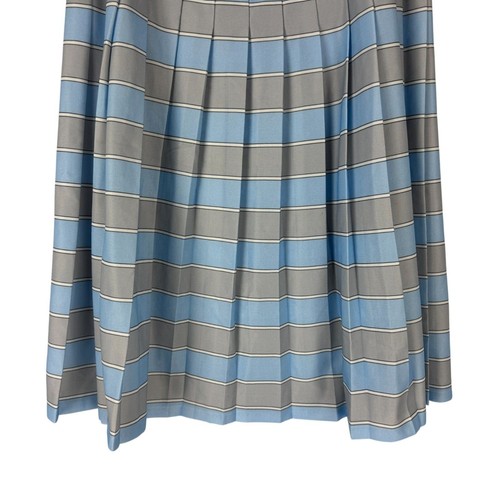 Skirt 30 Women's Blue Polyester Vintage Checked Lightweight Zip Up Long Skirt - Picture 3 of 6