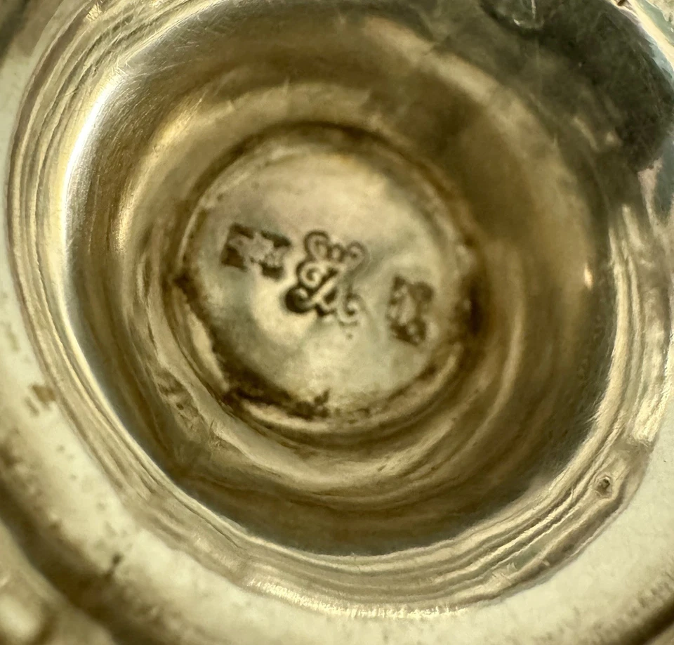 ENORME par de ruedas de azúcar de plata alemanas, George Roth (?), Hanau, C1900 (322g) Foto 4 de 4