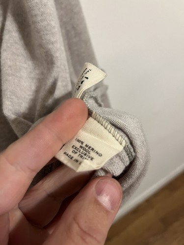 Ball and Buck light gray half zip 100% merino wool sweater L made in USA - Picture 5 of 6